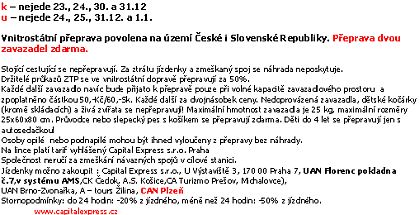 Capital Express prodlužuje linku  Praha - Snina do Plzně.