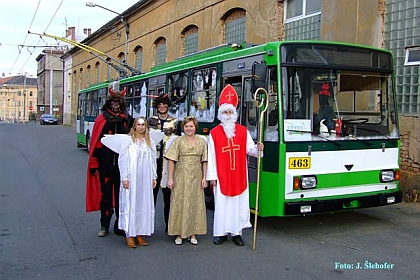 Mikulášský trolejbus v Plzni.