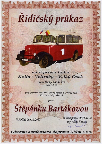 V OAD Kolín nastoupila první řidička autobusu.