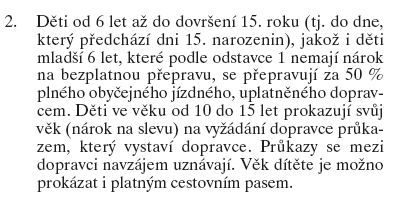 Lze slovenskou žákovskou průkazkou doložit věk dítěte k poskytnutí slevy