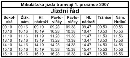 DPMO: Mikulášská jízda tramvají 1.12.2007 v Olomouci.