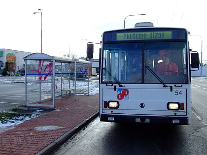 Fotoreportáž ze zkušební jízdy 1.12.2007 trolejbusu  v Českých Budějovicích