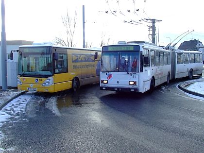 Fotoreportáž ze zkušební jízdy 1.12.2007 trolejbusu  v Českých Budějovicích