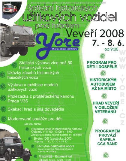 Setkání historických užitkových vozidel  pod hradem Veveří 7. a 8.6.2008