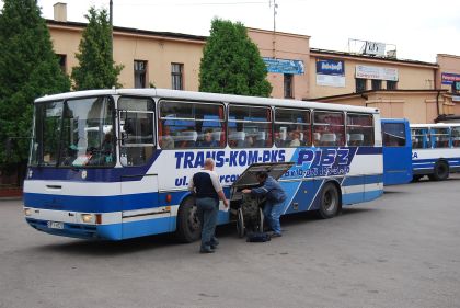 Záběry z autobusové dopravy ve městě Elk na severovýchodě Polska