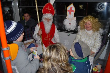 Tradiční  Mikulášův trolejbus 30.11. v Plzni - Doubravce.