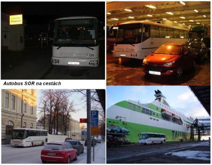 Zimní testování systémů EBS a ESC autobusu SOR  C 9,5 nedaleko polárního kruhu.