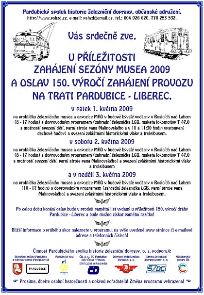 Na prodloužený víkend 1. až 3. května 2009 připravil Pardubický spolek