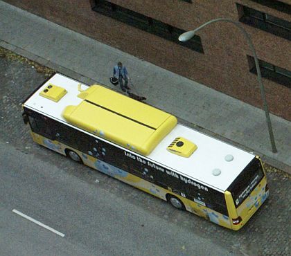 MAN ICE bus z flotily BVG Berlin - vodík ve spalovacím motoru