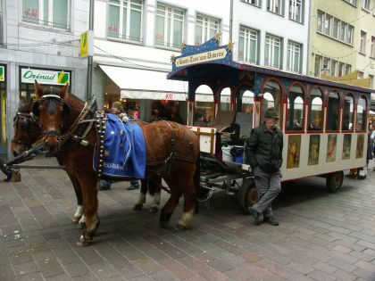 Koňský tram-bus v rámci předvánoční atmosféry