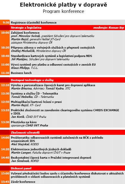 4. ročník odborné konference  Elektronické platby v dopravě