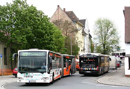 Autobusové soupravy MAN - Göppel v provozu v německém Fürthu