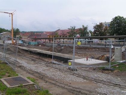 Záběry z prací na novém autobusovém nádraží ve Znojmě