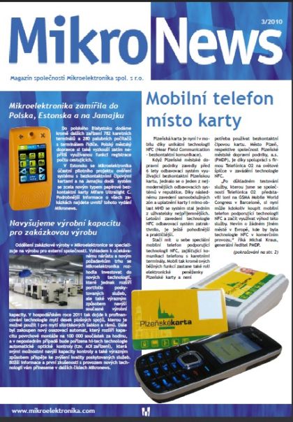 Vychází MikroNews 3/2010 - Magazín společnosti Mikroelektronika: