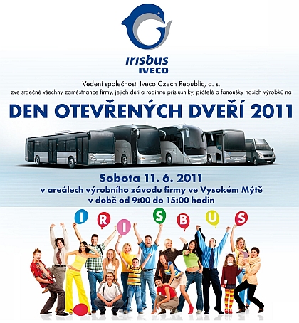 Den otevřených dveří pořádá Iveco Czech Republic ve Vysokém Mýtě 11.6.2011