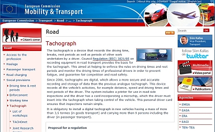 Návrh Evropské komise   ohledně revize legislativy týkající se tachografů