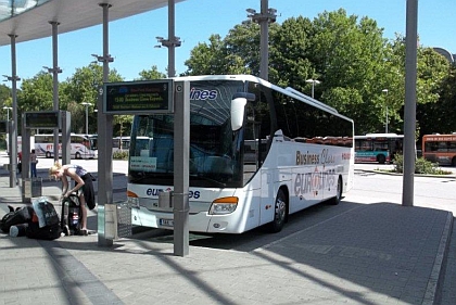 Pohlednice z autobusového nádraží v Hamburgu