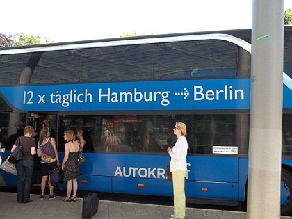 Pohlednice z autobusového nádraží v Hamburgu