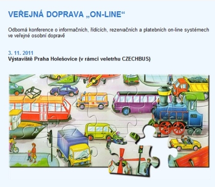 Odbornou konferenci 'Veřejná doprava on-line' pořádá 3.11.2011