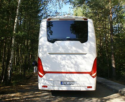 Scania Touring HD se  na testovacím evropském turné při zastávce v Praze