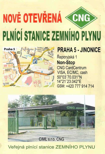 BUSportál jezdí na CNG: Tankování v Praze - Jinonicích