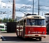 Nově rekonstruovaný trolejbus Škoda 9 Tr se  jel zkušebně projet Plzní
