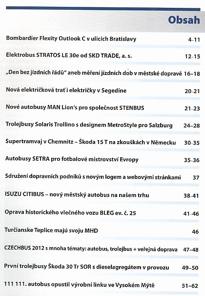 Vyšlo 3.  číslo časopisu ČESKOSLOVENSKÝ DOPRAVÁK 2012