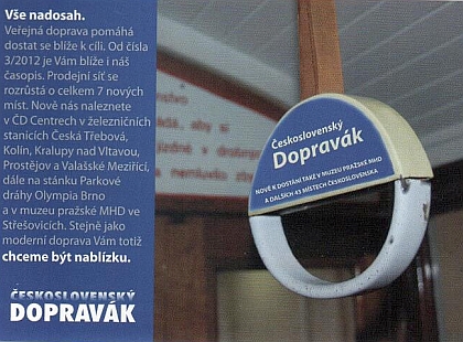 Vyšlo 3.  číslo časopisu ČESKOSLOVENSKÝ DOPRAVÁK 2012