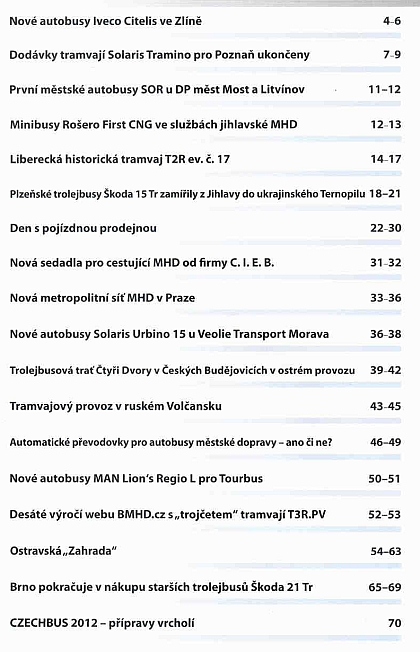 Vyšlo 4.  číslo časopisu ČESKOSLOVENSKÝ DOPRAVÁK 2012