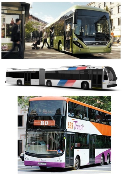 3 x z Volvo Buses: Metrobusy Nova LFS Artic pro Houston, hybridy pro Göteborg