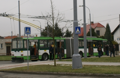 Fotoreportáž z 'rozlúčkové'  jízdy kloubového trolejbusu Škoda 15 Tr