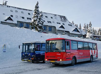 Zimní záběry autobusů. Tentokrát v Jeseníkách s logem Veolie Transport