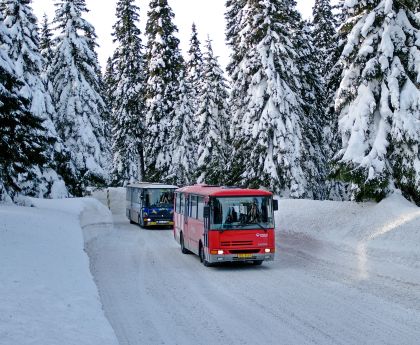 Zimní záběry autobusů. Tentokrát v Jeseníkách s logem Veolie Transport