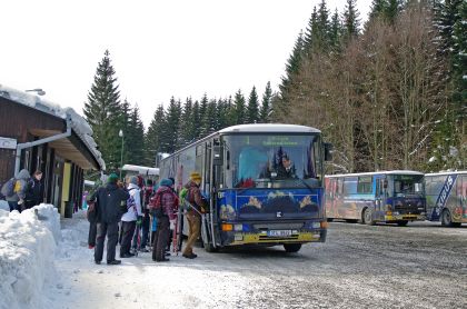 Zimní záběry autobusů. Tentokrát v Jeseníkách s logem Veolie Transport