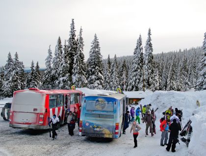 Zimní záběry autobusů. Tentokrát v Jeseníkách s logem Veolie Transport