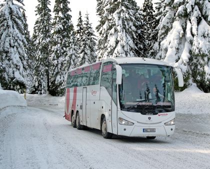 Zimní záběry autobusů. Tentokrát v Jeseníkách s logem Veolie Transport