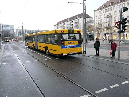 Dopravní pohlednice z Drážďan II. MHD nejen ve žluti,