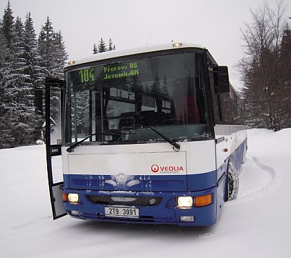 Autobusová zima nejen na trase Přerov - Jeseník