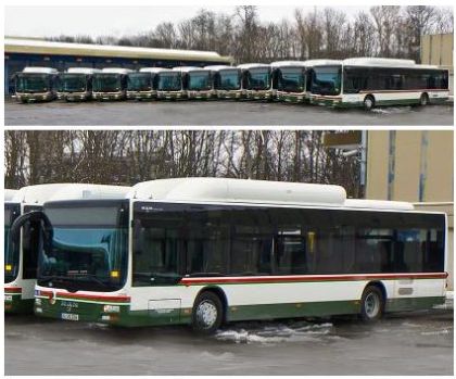 MAN doma v Německu: 10 CNG autobusů pro Augsburg a autokar pro SV Werder Brémy 