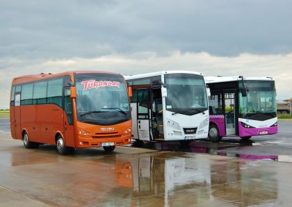 Záběry malokapacitního autobusu  ISUZU CITIBUS z testovacího turné