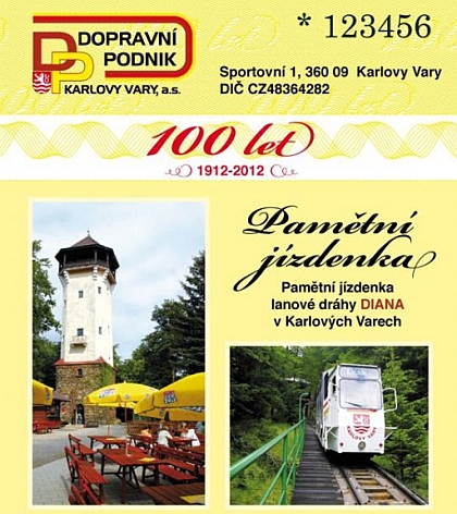 4.8. a 5.8.2012 probíhají oslavy 100 let výročí lanové dráhy Diana v K. Varech