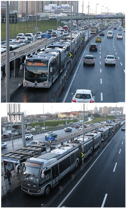 Metrobusy v Istanbulu protínají od západu k východu třináctimilionovou oblast