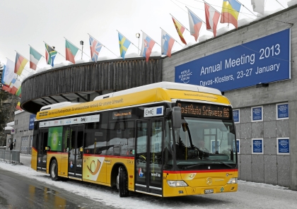 Dva autobusy Mercedes-Benz Citaro FuelCELL Hybrid v Davosu