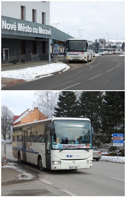 Autobusová pohlednice z Nového Města na Moravě