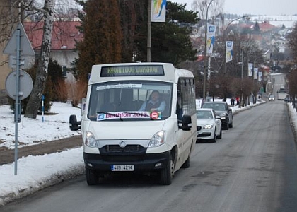 Autobusová pohlednice z Nového Města na Moravě