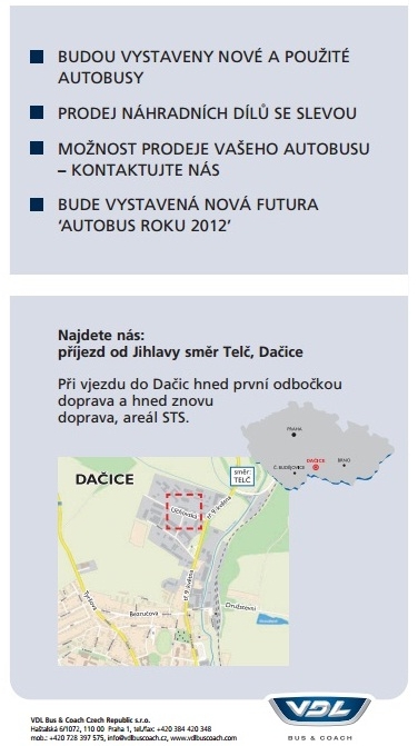 Prodejní výstava  nových a použitých autobusů v Dačicích 18. a  19. března 2013 