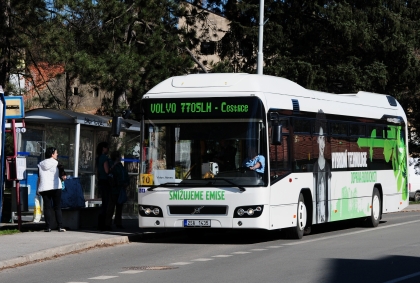 Hybridní autobus Volvo na linkách českobudějovické MHD