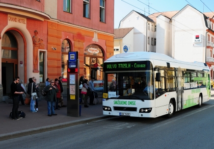 Hybridní autobus Volvo na linkách českobudějovické MHD