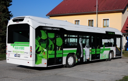 Hybridní autobus Volvo na linkách českobudějovické MHD