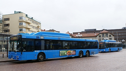 Autobusová pohlednice ze švédského Boras 